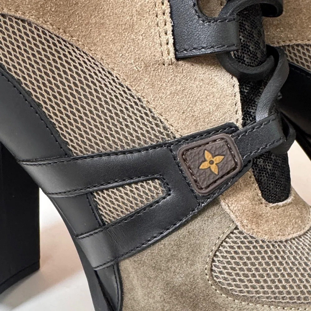 Louis Vuitton Beige and Black Heeled Boots - Picture 8 of 11